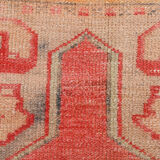 5x9 pale red & tan beige vintage rug 146x279cm