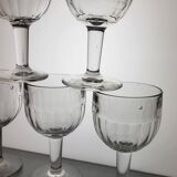 6 molded glass wine glasses