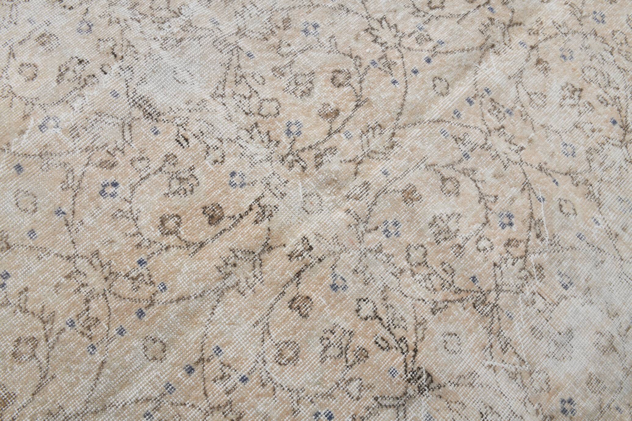 7x10 Vintage Beige Floral Vintage Persian Area Rug, 204x313 Cm