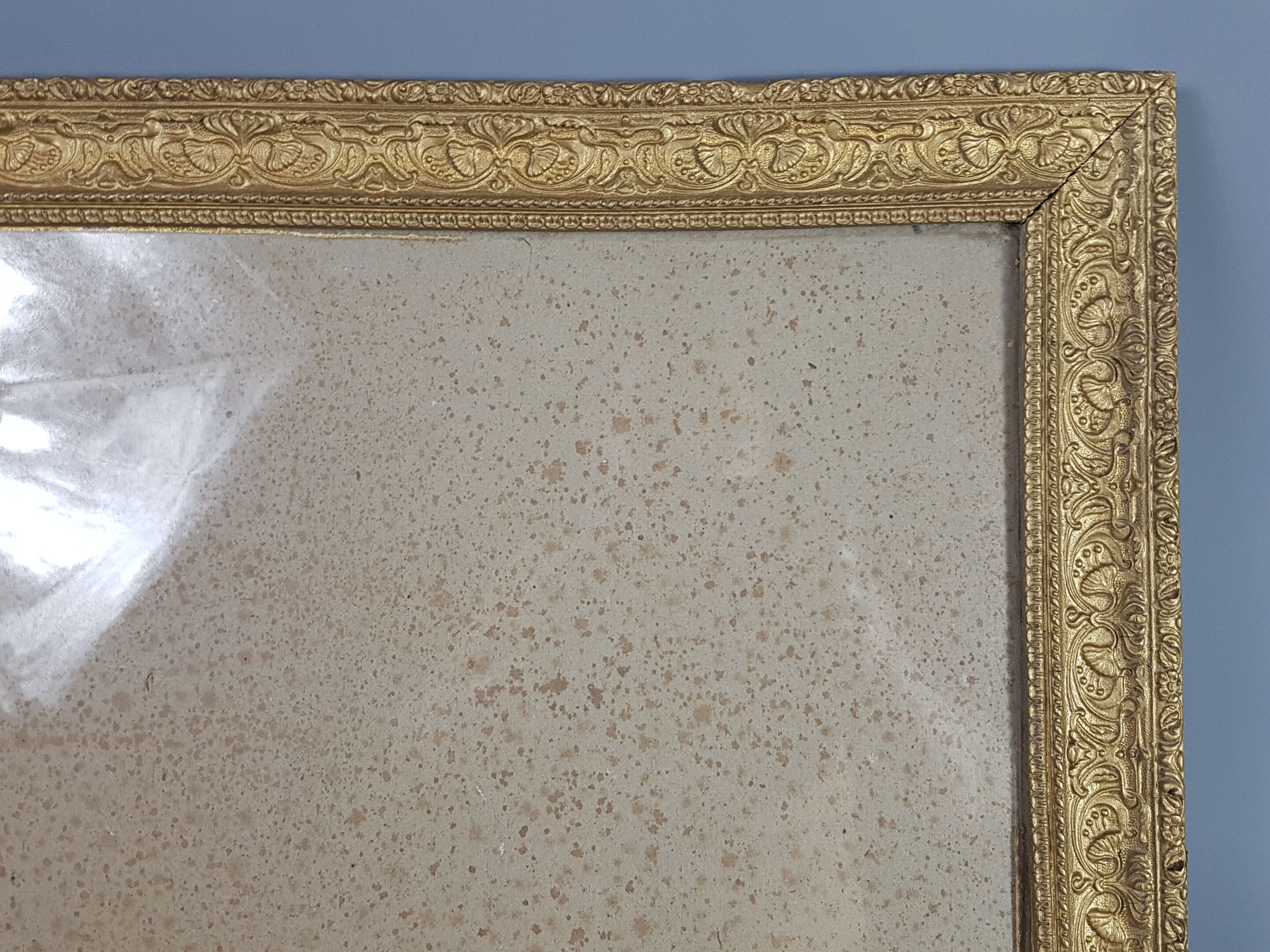 Old Frame Wood - Gild stucco decoration ancoly flowers 59X47 cm leafing 51.9x39.9 cm SB115