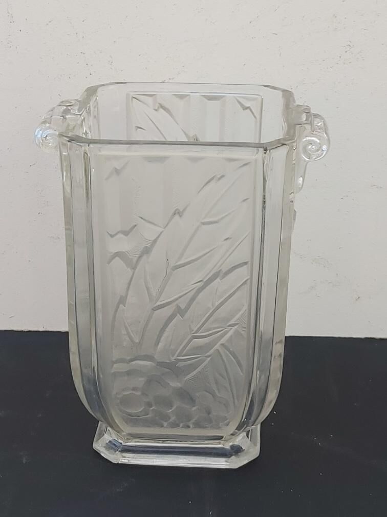 Glass Vase Art Deco Czechoslovakia Spip