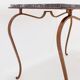 René Prou style gold metal side table with marble top