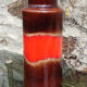 Vintage soliflore vase in glazed ceramic 70s W.Germany orange/brown