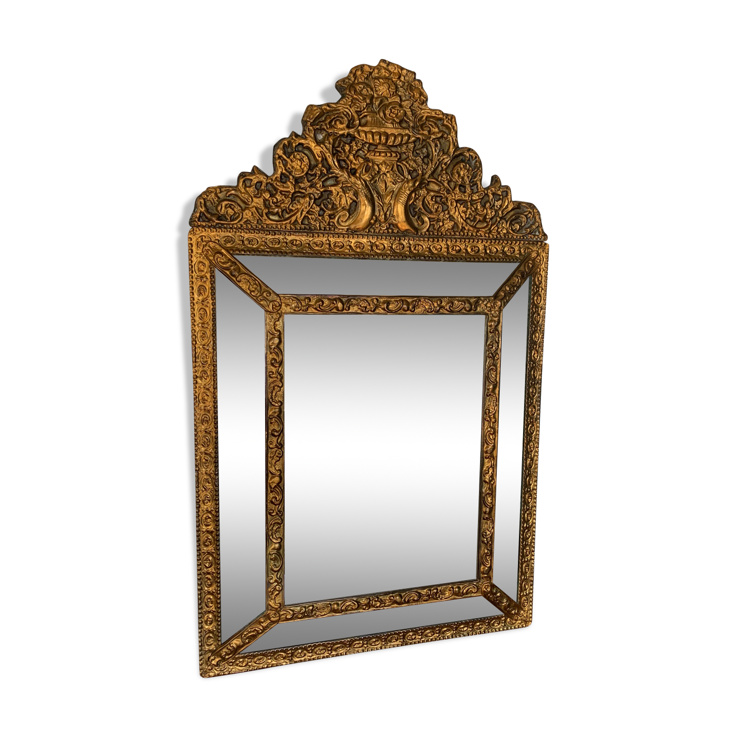 Mirror copper parcloses repulsed 19th - 69x43cm