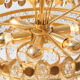 Hollywood Regency style brass and crystal chandelier by Palwa
