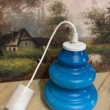 Vintage blue opaline pendant lamp