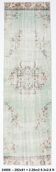 3x9 Light Green Persian Vintage Runner Rug, 81x282Cm