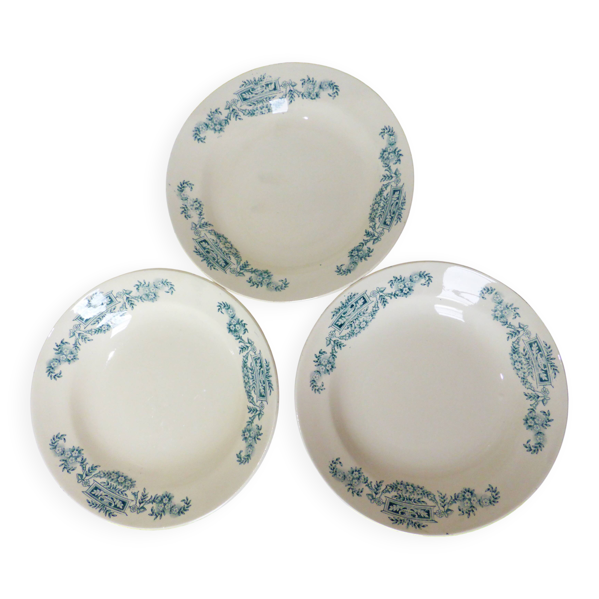 3 vintage Longchamp soup plates, Lutèce model 220523