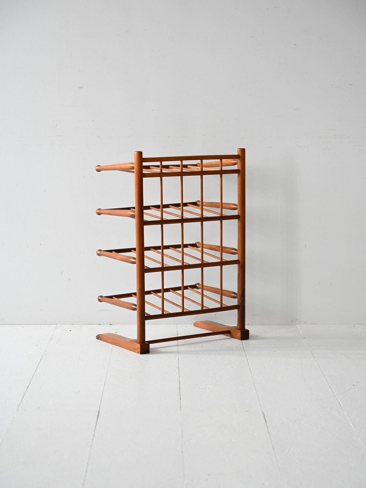 Vintage Scandinavian birch magazine rack 1940s
