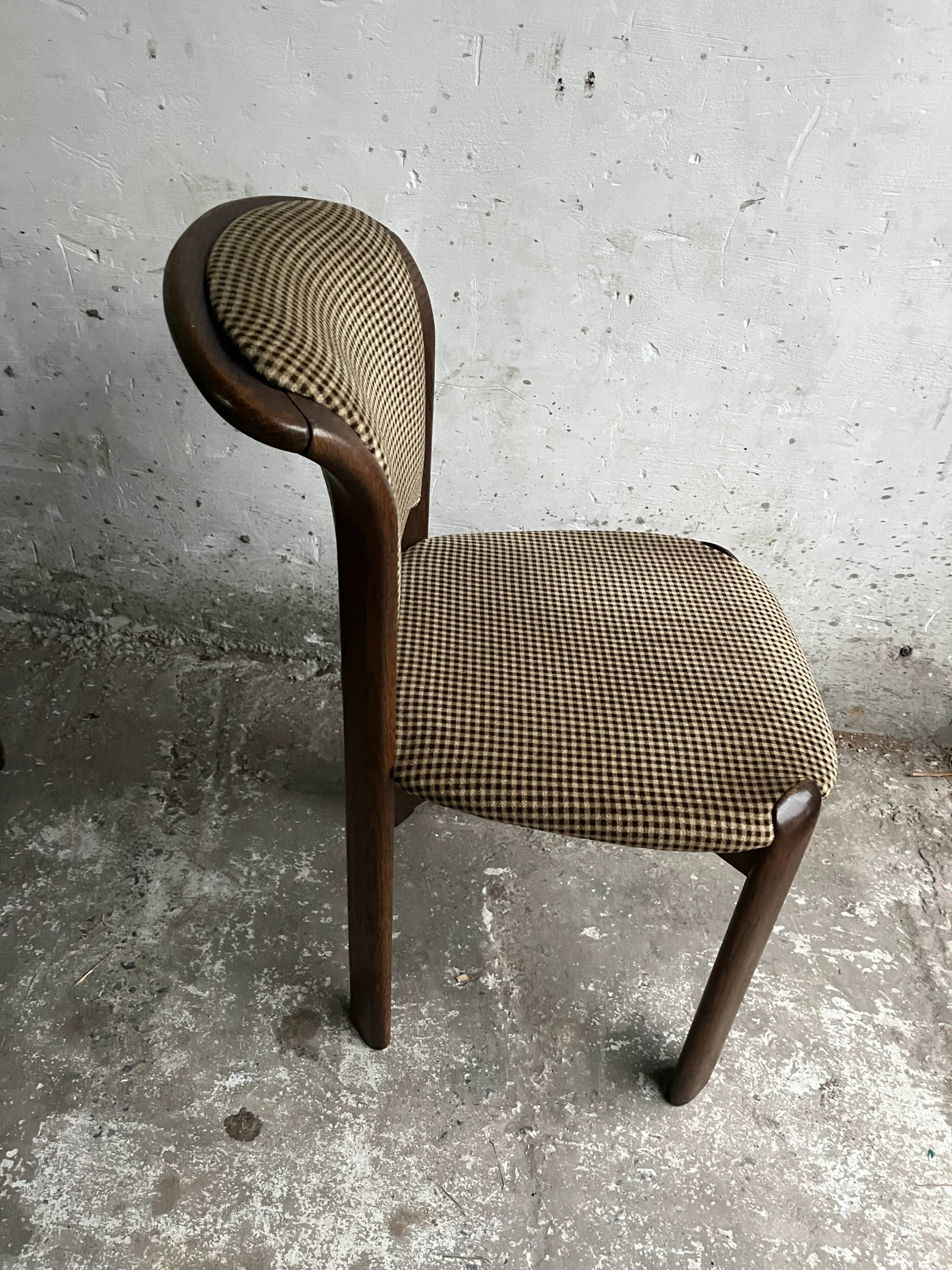 Vintage dining chairs with curved backrest – set of 6