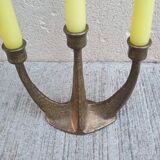 Brutalist bronze chandelier by Horst Dalbeck, Germany, Gilde Handwerk, 1970.