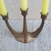 Brutalist bronze chandelier by Horst Dalbeck, Germany, Gilde Handwerk, 1970.