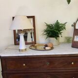 Opaline and brass table lamp