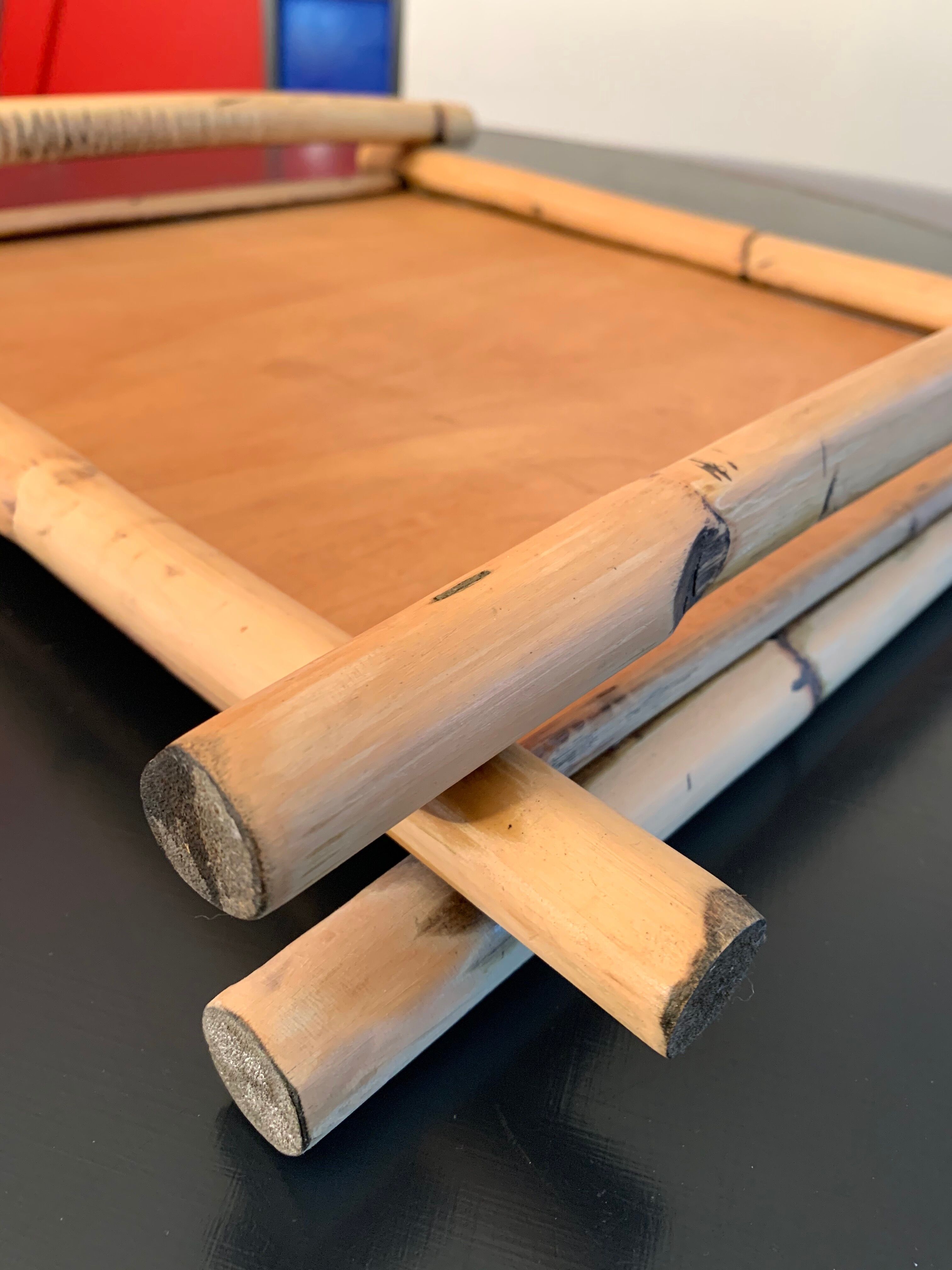 70's bamboo tray