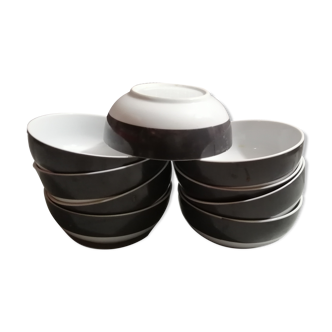 Ribambelle de 9 bols en céramique vintage