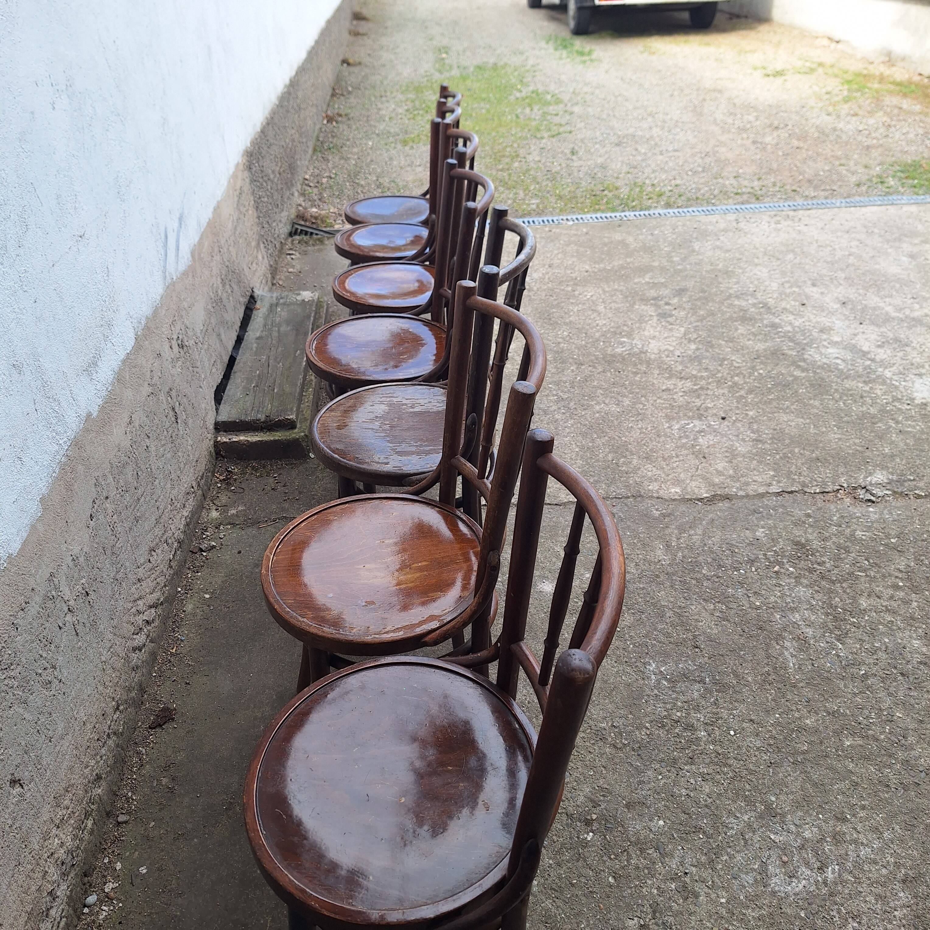 Thonet or Fischel bistro chair set of 7