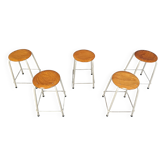 Vintage Industrial Stools, Set of 5