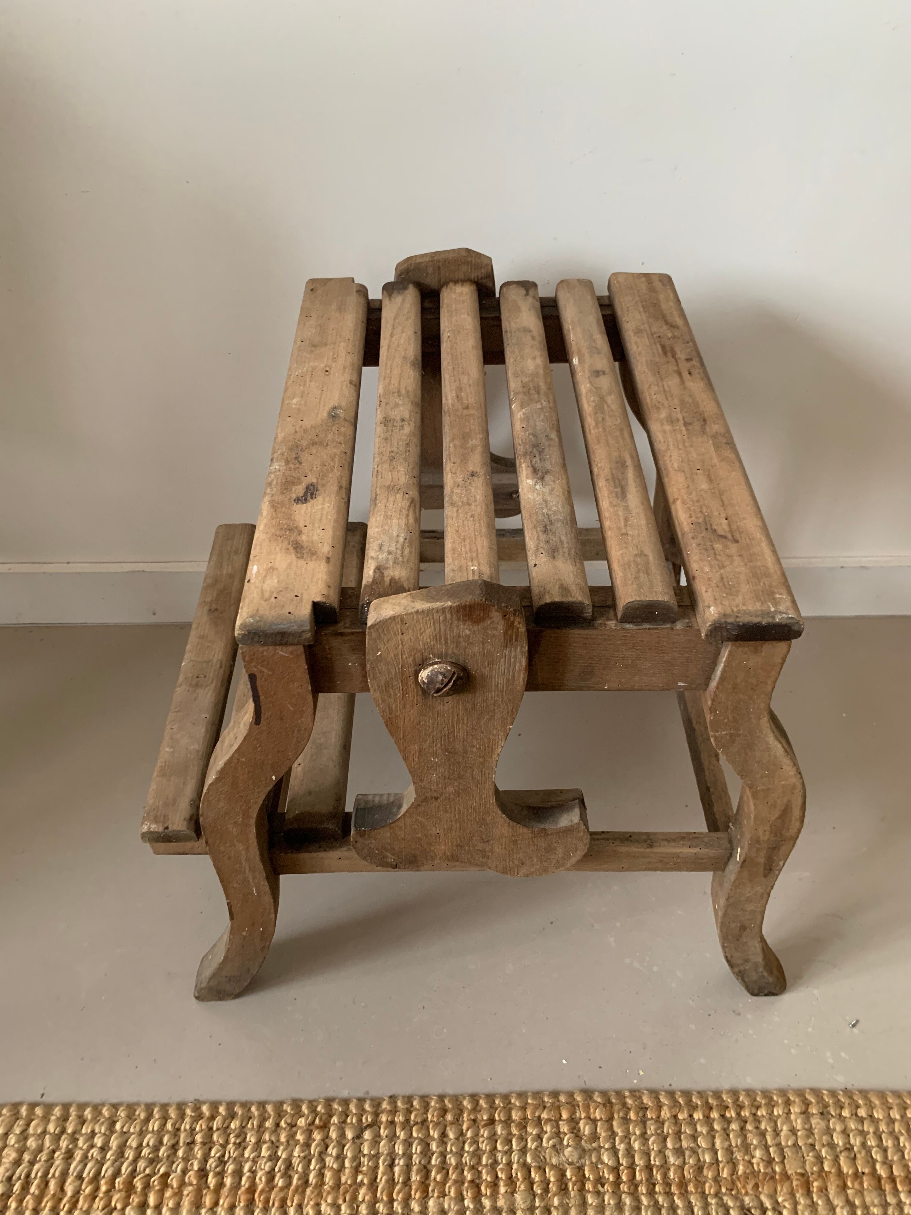 Old foot walk in solid wood
