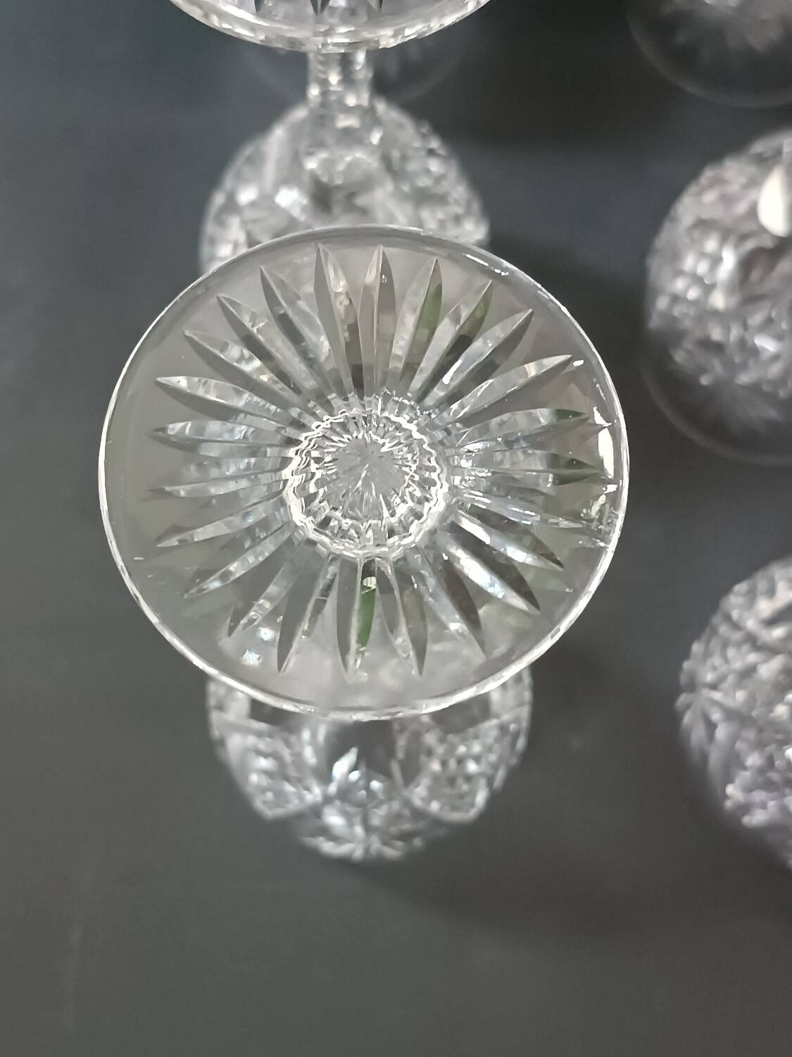 Eight Saint Louis cut crystal stemmed glasses