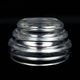 Baccarat crystal dish with wavy profile, acid-etched mark.