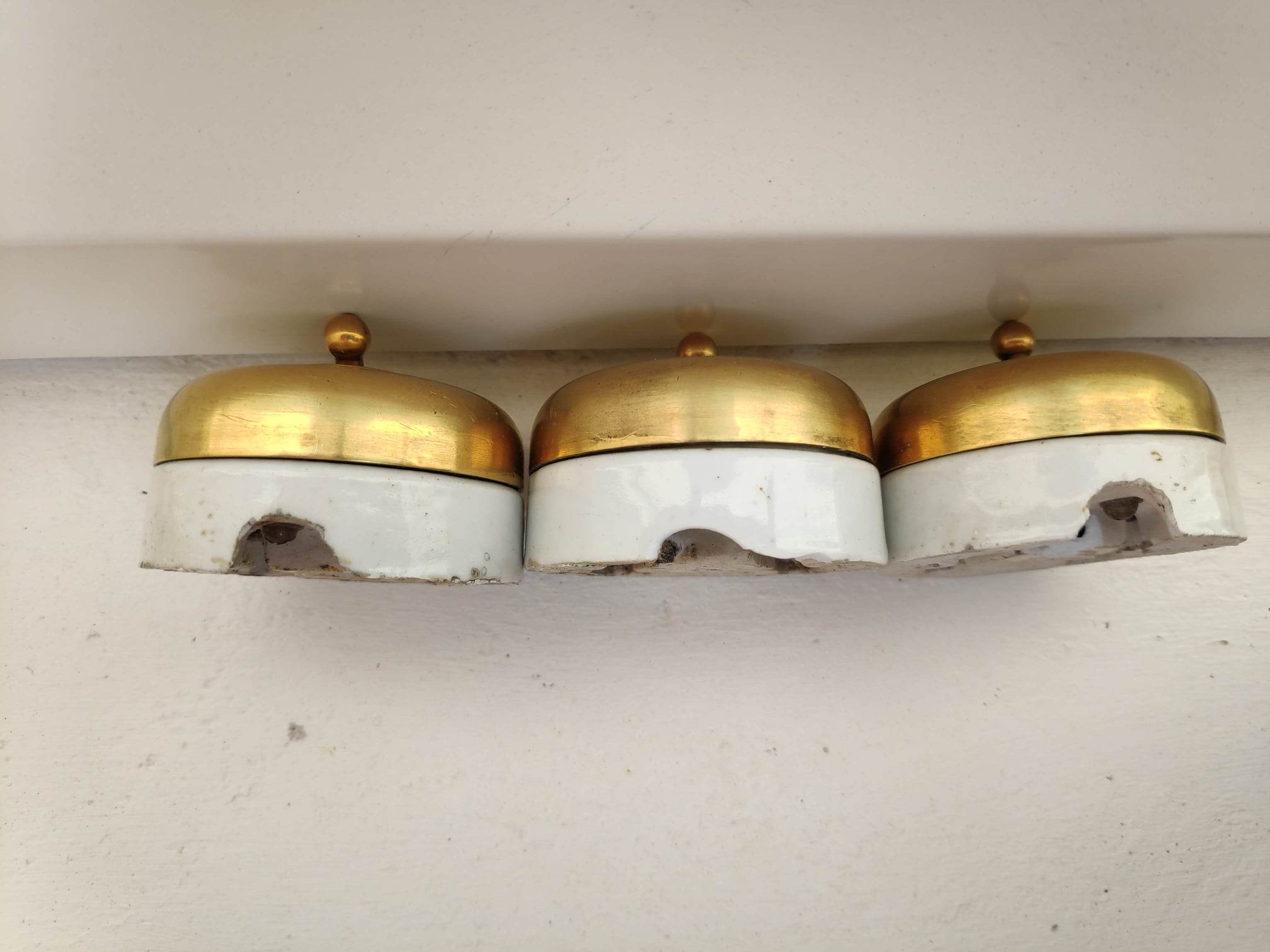 Old brass/ceramic switch lot