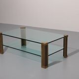 Table de salon en laiton Peter Ghyzcy modèle T14D 1970 Design hollandais
