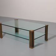 Table de salon en laiton Peter Ghyzcy modèle T14D 1970 Design hollandais