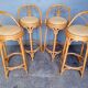4 high bar stools in rattan vintage ep 1980