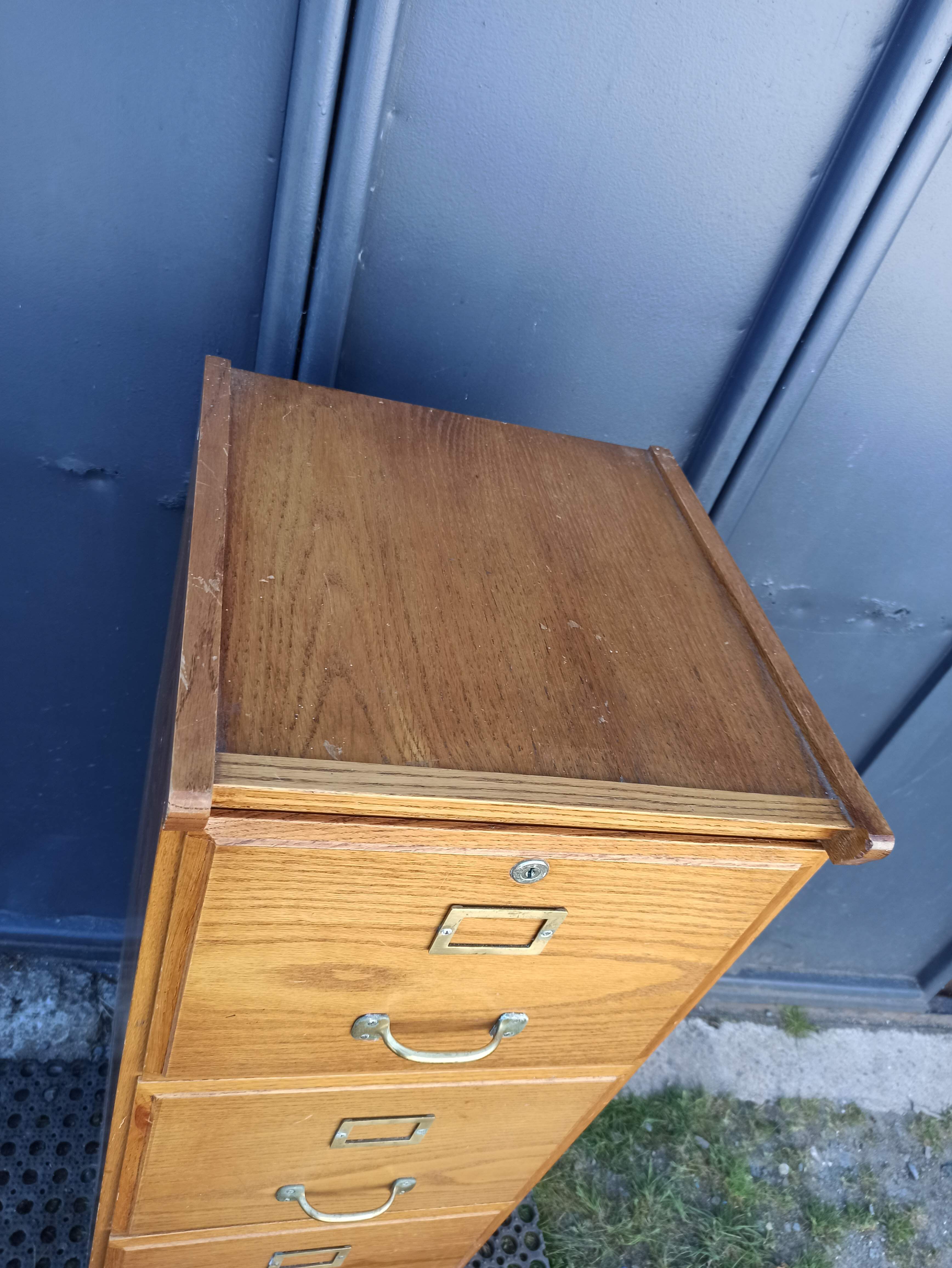 Oak curtain binder notary furniture 4 drawers