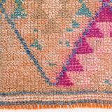 2x12 Rug For Kitchen Orange Herki Vintage Runner Rug, 73x369Cm