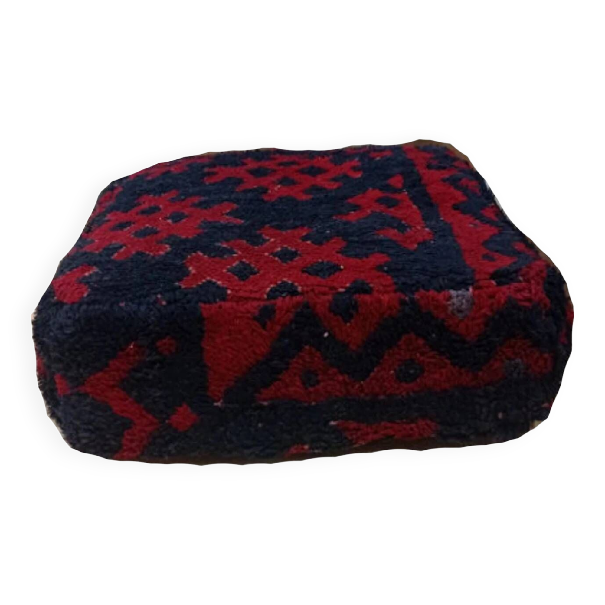 Handmade Berber pouf in wool 60 X 60 X 20 CM