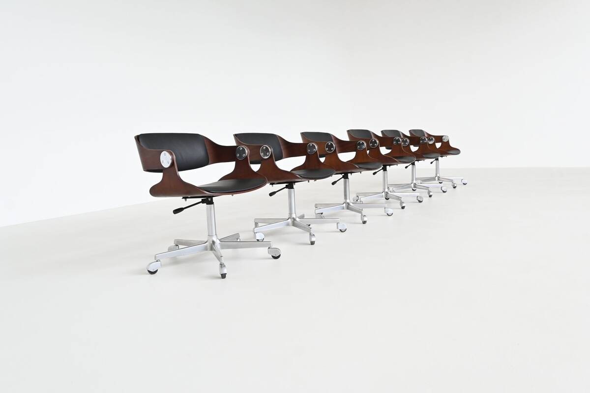 Eugen Schmidt set of six dining or conference chairs in teak Germany 1965