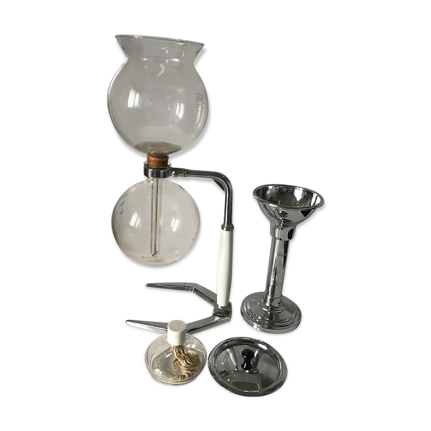 Hellem vacuum coffee maker 6a12 cups complete with its tulip chrome holder