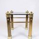 Set of two bedside tables - brass legs - black glass top - vintage style - 1970s
