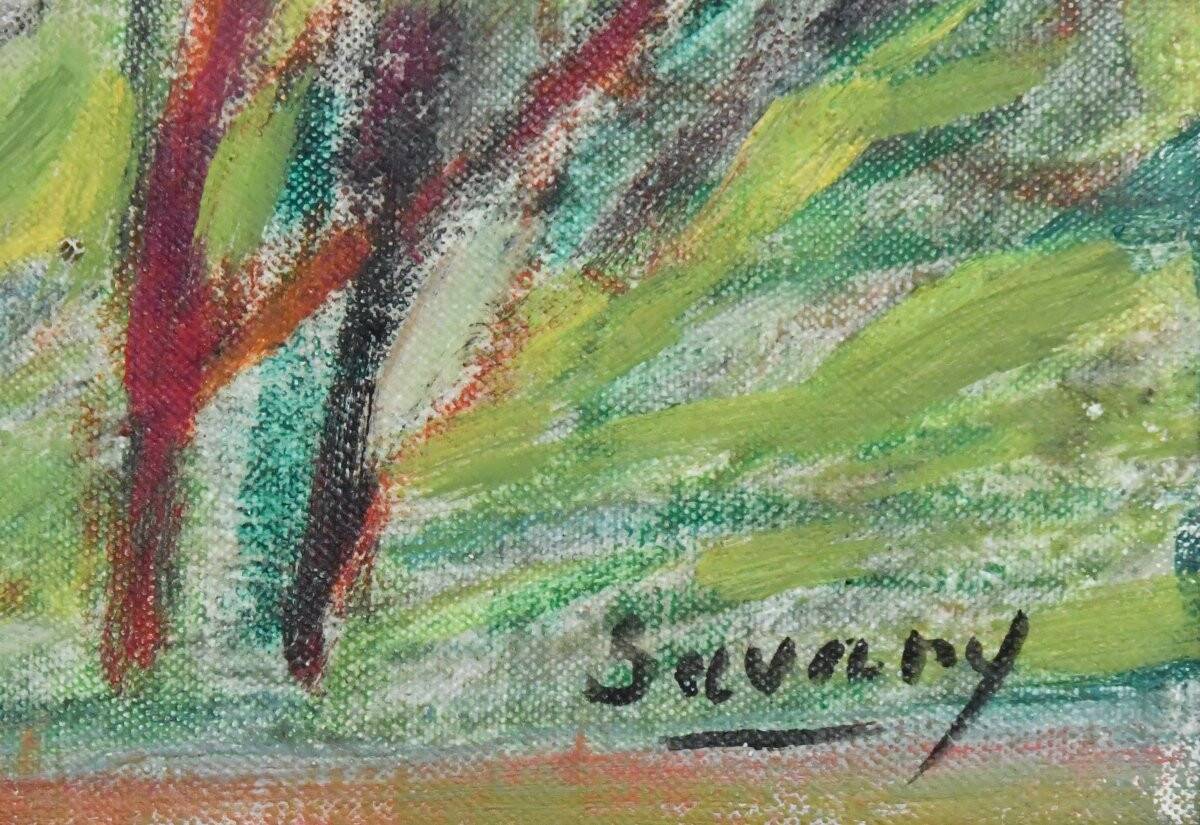 Robert savary (1920-2000) oil on canvas depicting a provençal landscape.