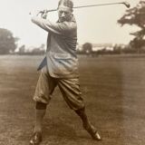 Ensemble de six photos authentique de golfeurs des années 1890 en noir et blanc