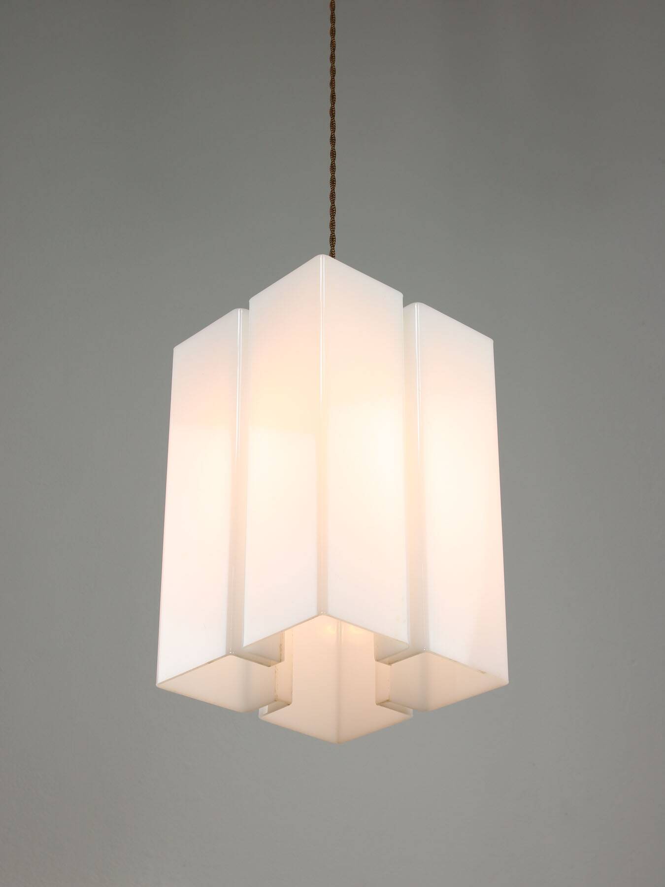 Vintage italian plexiglass tower pendant lamp