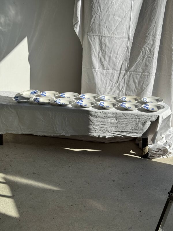 Lot de 14 assiettes creuses anciennes Moulin des Loups Hamage Modèle Edmond