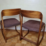 Pair of Baumann chairs model "sled" 1960