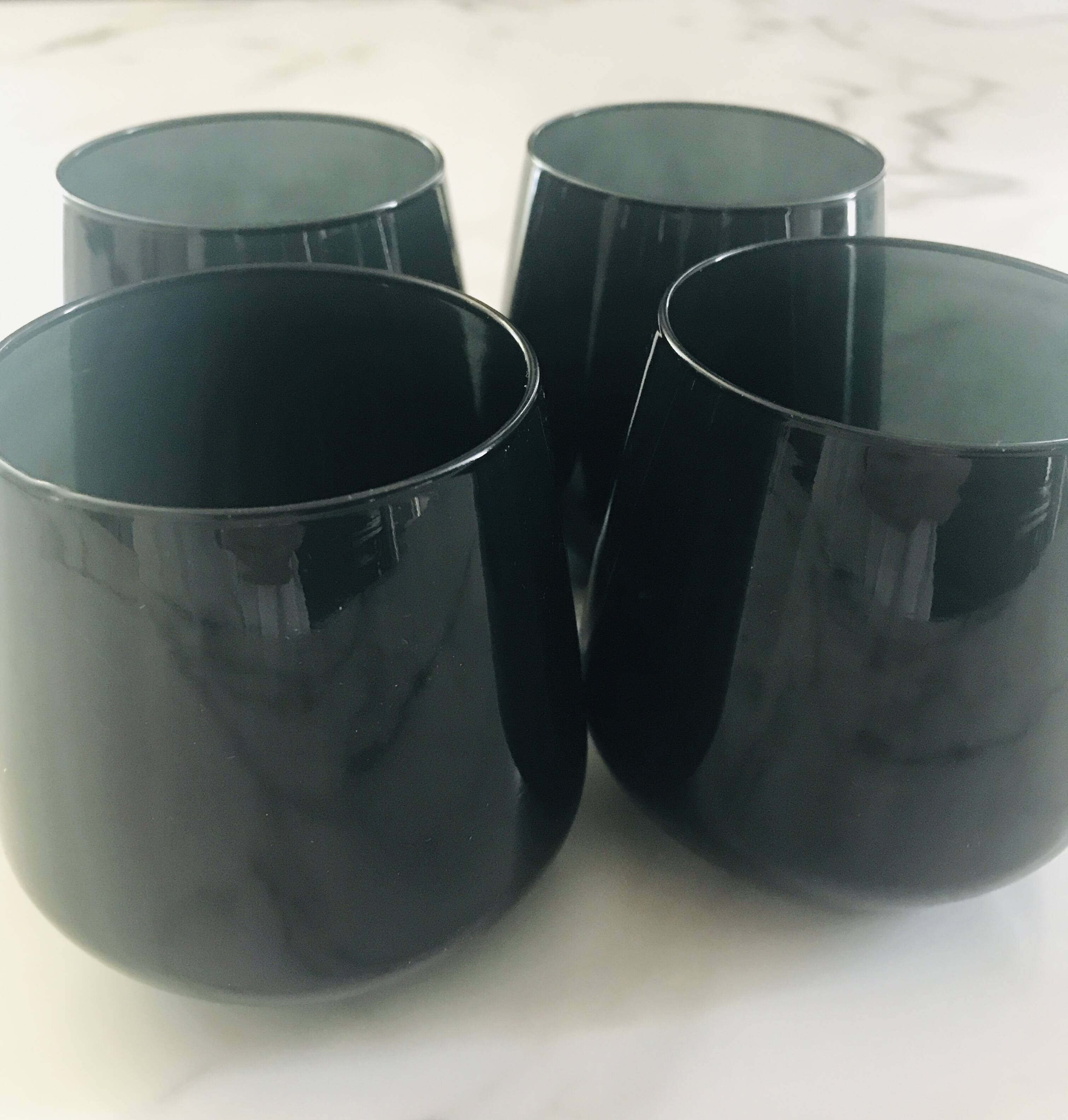 Smoked glass water tumbler