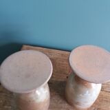 Verres à pied tasses mazagrans en grès de Puisaye