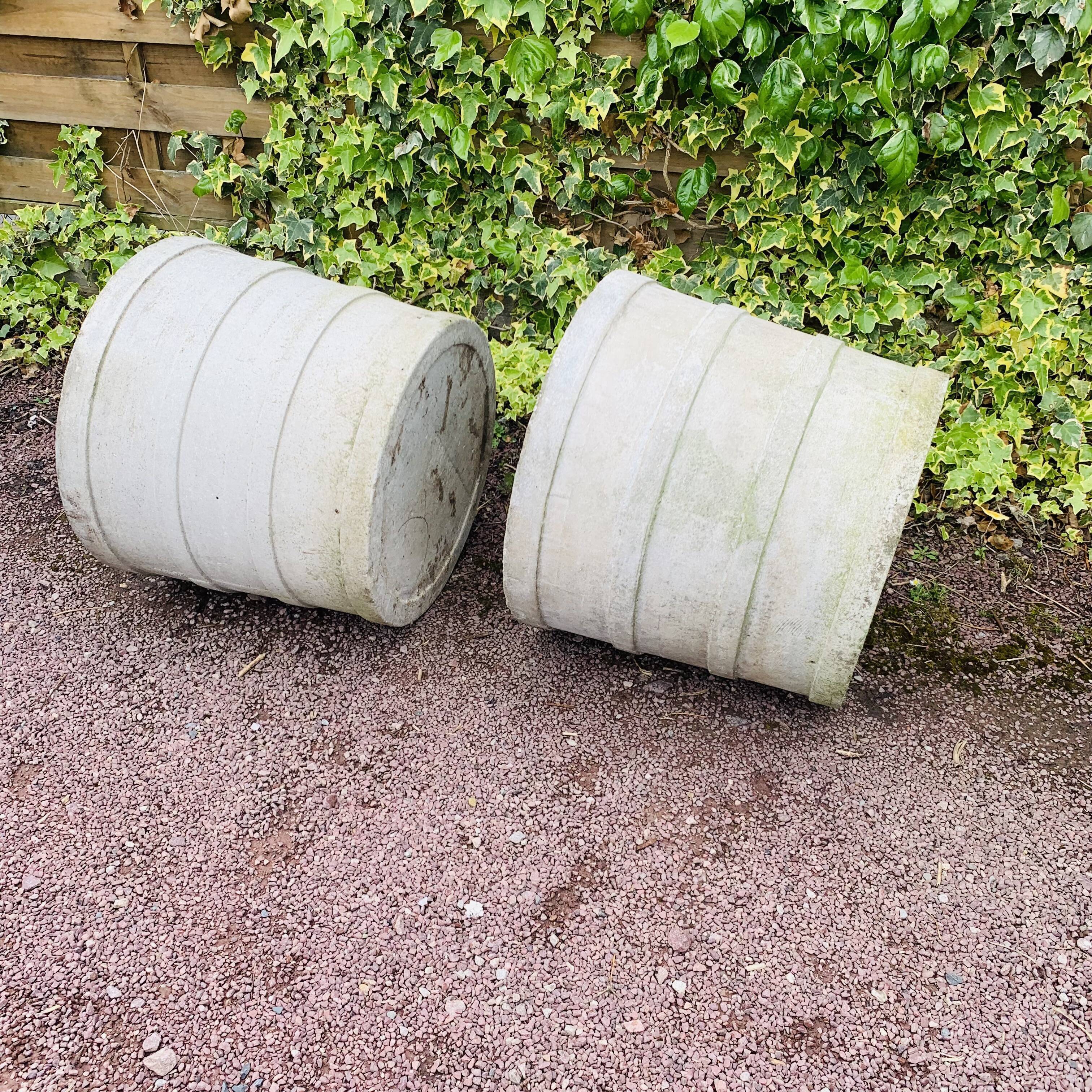 Pair of large fiber cement planters