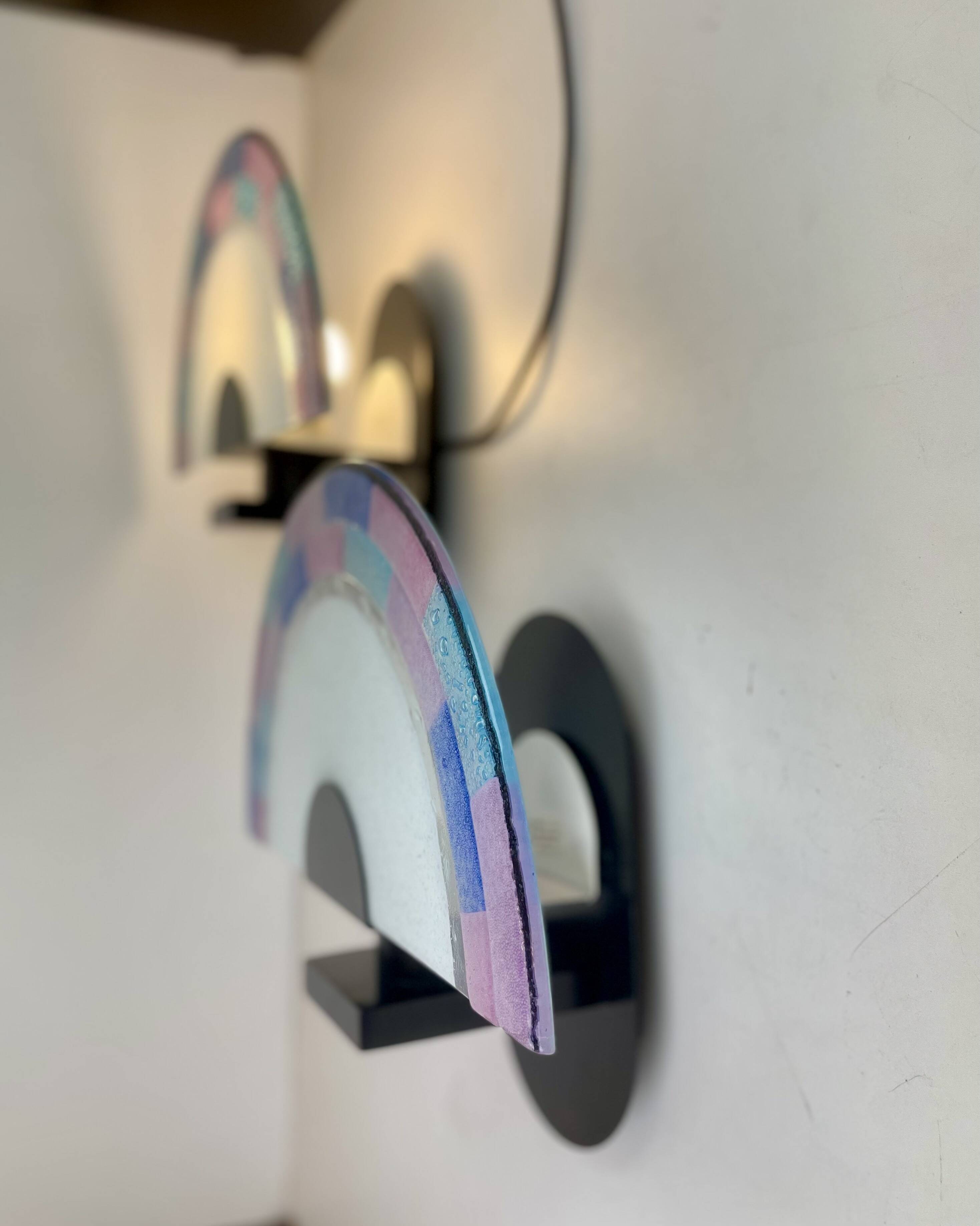 Pair of Post-Modern Murano Wall Sconces By Zonca, 1980s