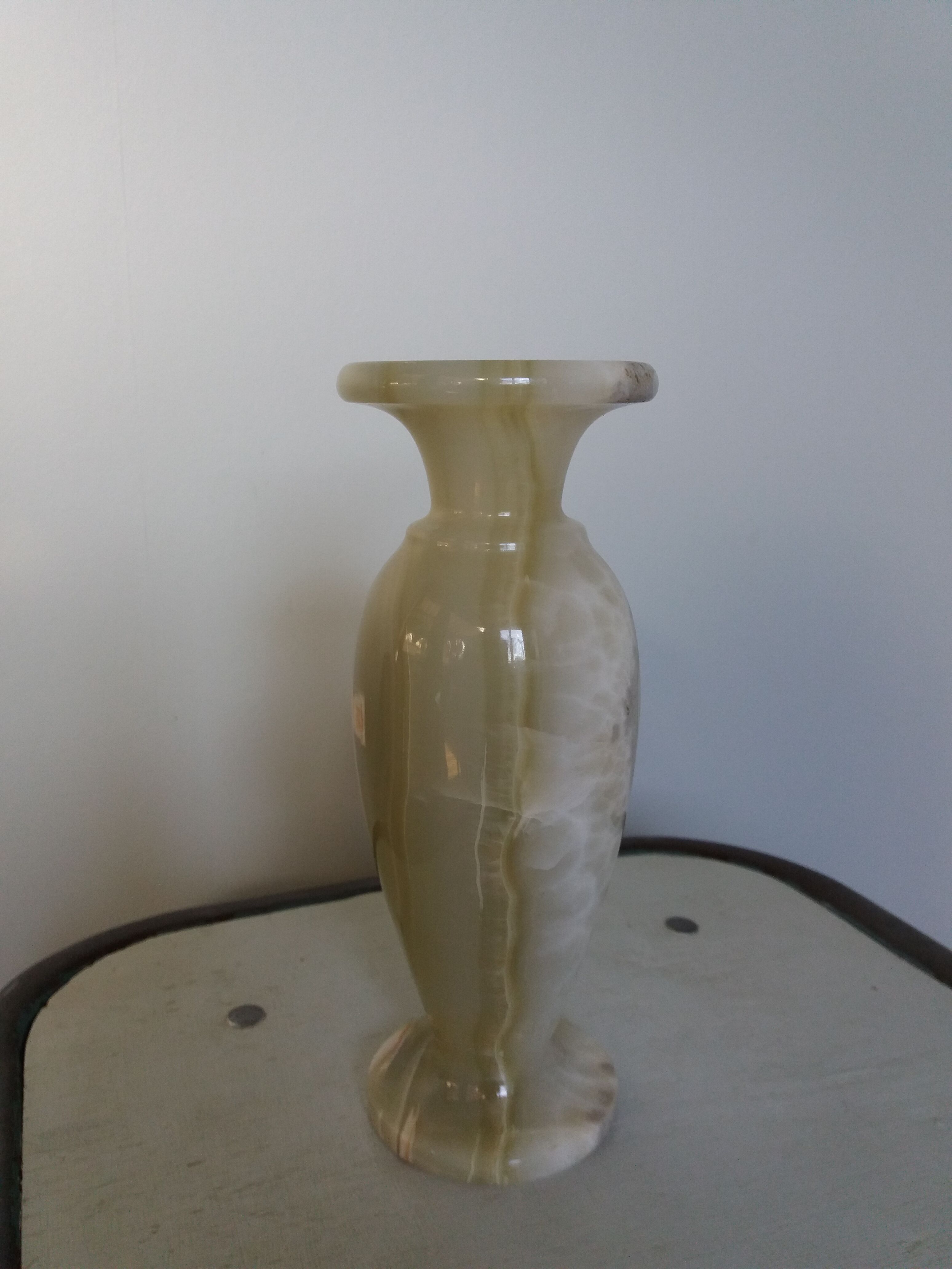 Polished marble vase