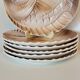 6 flat plates fish décor in slurry Sarreguemines vintage