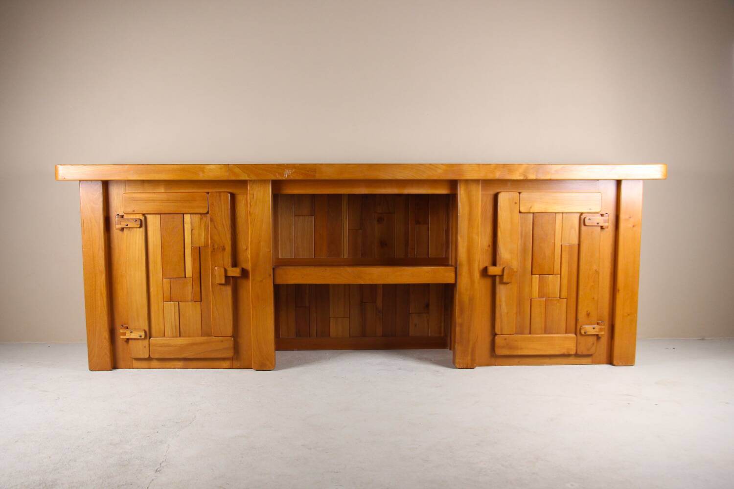 Brutalist grand buffet in solid elm