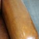 Set of 2 beautiful and correct sheep leather wingback armchairs with fixed seat cushions