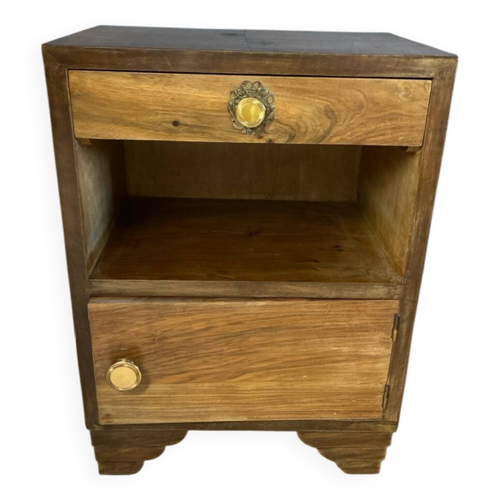 Table De Chevet 3 Tiroirs Bois Osier Blanc 78x29x22 - Table de chevet BUT