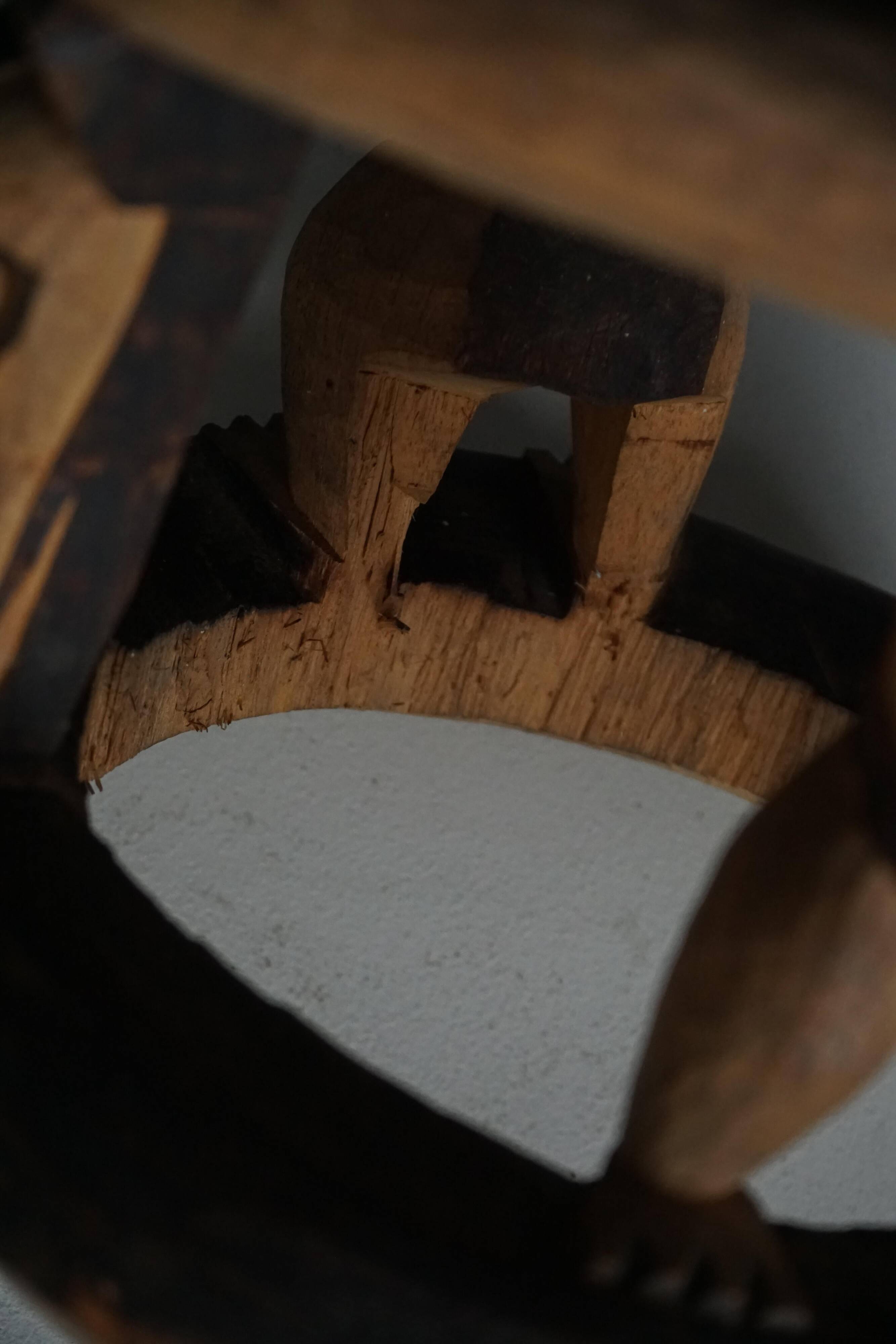 Decorative stool carved from African hardwood / Tribal art piece, mid-20th century