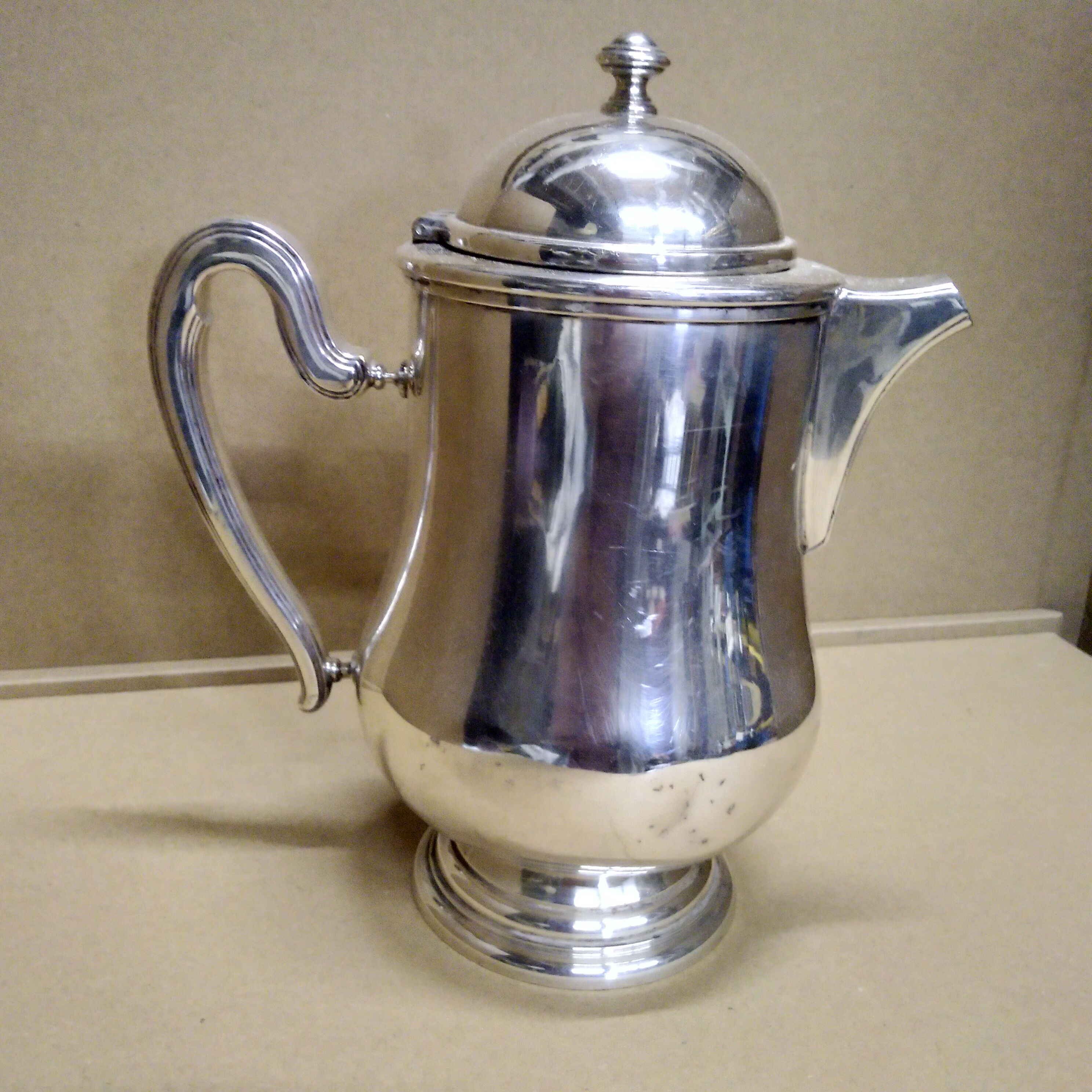Italian hotel teapot made of silver metal